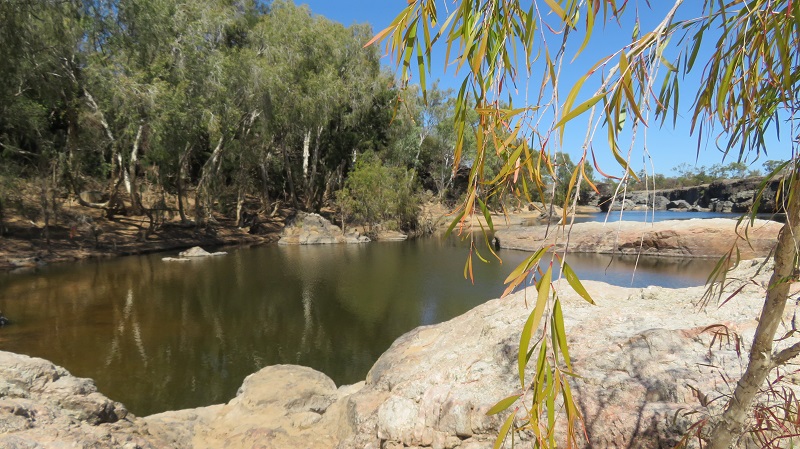 Serene gorge with water