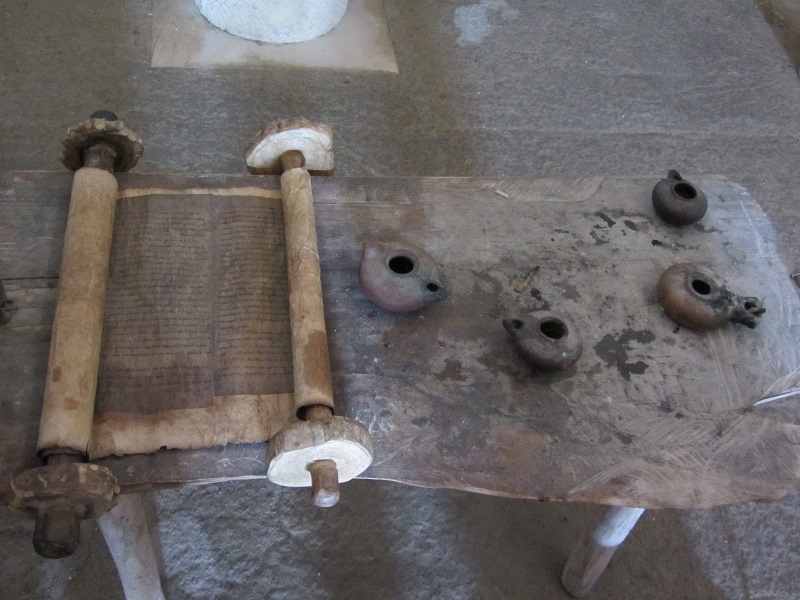 Ancient scroll and lamps